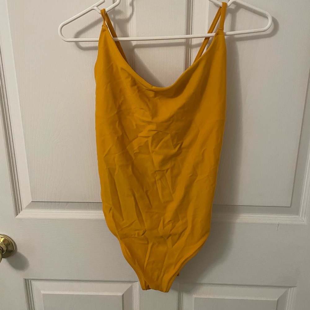 Yellow High Cut One Piece Swimsuit